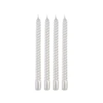 Набор из 4х свечей белый металлик