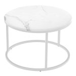 Набор кофейных столиков Tango белый мрамор с белыми ножками, 2шт — изображение 5