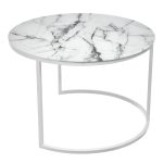 Набор кофейных столиков Tango белый мрамор с белыми ножками — изображение 4