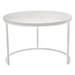 Набор кофейных столиков Tango бежевый мрамор с белыми ножками, 2шт — изображение 5