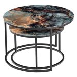 Набор кофейных столиков Tango космический с чёрными ножками, 2шт — изображение 4