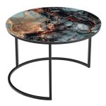 Набор кофейных столиков Tango космический с чёрными ножками, 2шт — изображение 5