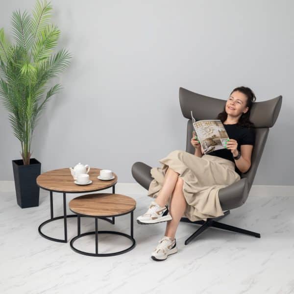 Набор кофейных столиков Tango орех чёрные ножки, 2шт — изображение 3