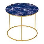Набор кофейных столиков Tango темно-синий с ножками матовое золото, 2шт — изображение 3