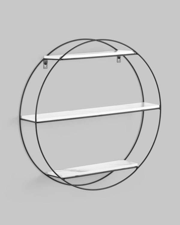 Полка Luna черная белый мрамор — изображение 2