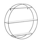 Полка Luna черная белый мрамор