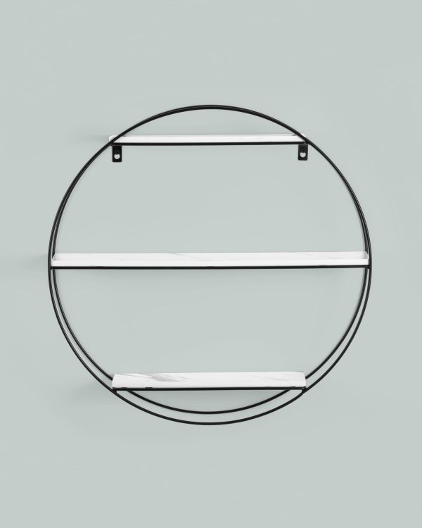 Полка Luna черная белый мрамор — изображение 3