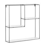 Полка Square черная белый мрамор