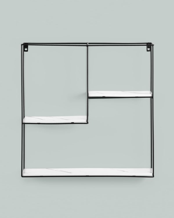 Полка Square черная белый мрамор — изображение 3