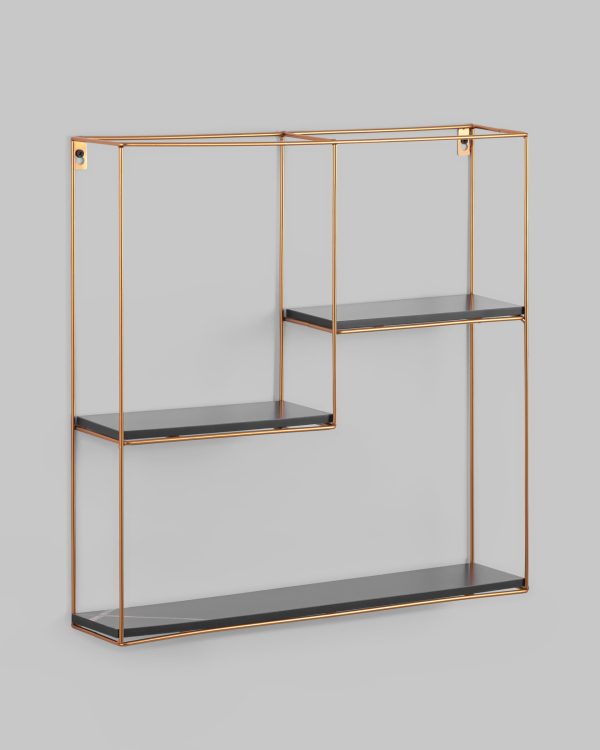 Полка Square золотая черный мрамор — изображение 2