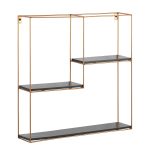 Полка Square золотая черный мрамор