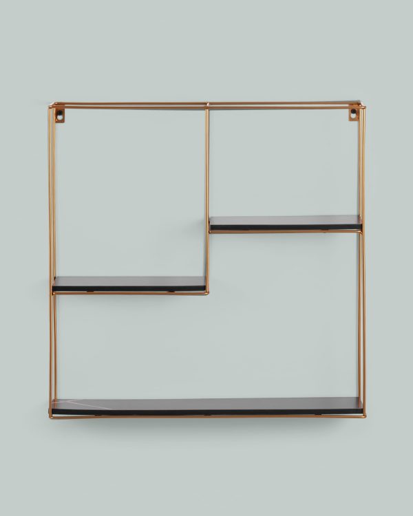 Полка Square золотая черный мрамор — изображение 3