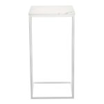 Придиванный столик Loft 35x35см, белый мрамор с белыми ножками — изображение 4