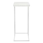 Придиванный столик Loft 50x30см, белый мрамор с белыми ножками — изображение 3