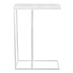 Придиванный столик Loft 50x30см, белый мрамор с белыми ножками — изображение 4