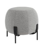 Пуф Флик букле серый круглый на ножках