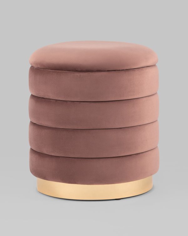 Пуф Франсис с ящиком велюр пыльно-розовый — изображение 2