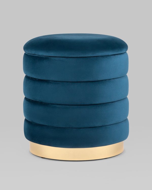 Пуф Франсис с ящиком велюр синий — изображение 2