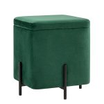 Пуф Грейс квардрат с ящиком велюр зелёный