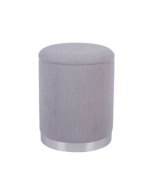 Пуф Эмили с ящиком серебро вельвет серый