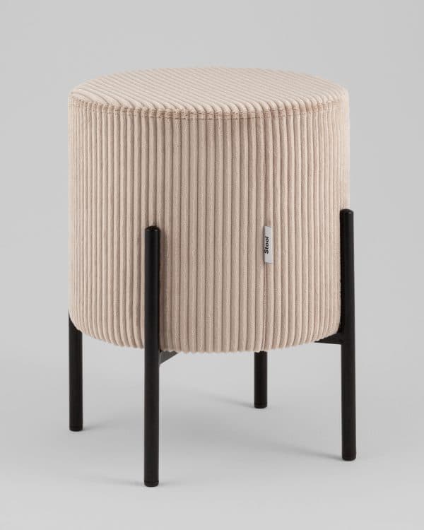 Пуф Кейси велюр рельефный бежевый — изображение 2