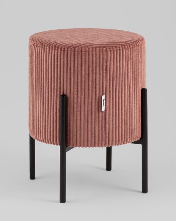 Пуф Кейси велюр рельефный коралловый — изображение 2