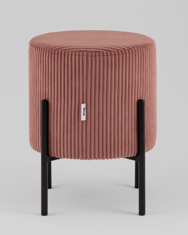 Пуф Кейси велюр рельефный коралловый — изображение 3