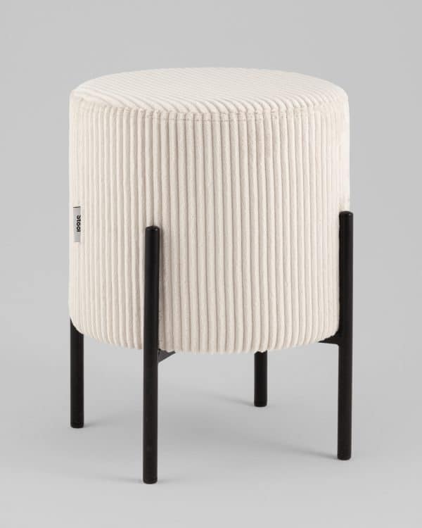 Пуф Кейси велюр рельефный молочный — изображение 2