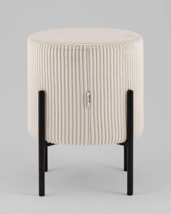 Пуф Кейси велюр рельефный молочный — изображение 3