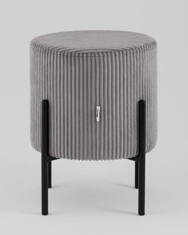 Пуф Кейси велюр рельефный светло-серый — изображение 3