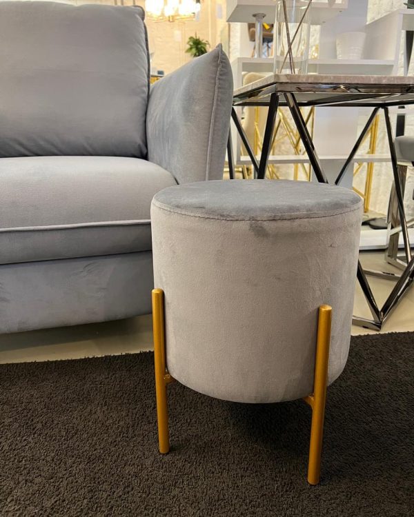 Пуф Кейси велюр серый — изображение 3