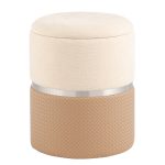 Пуф Кэрри с ящиком серебро шенилл бежевый