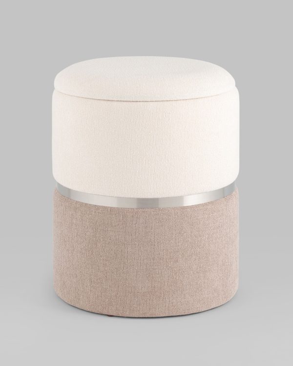 Пуф Кэрри с ящиком серебро шенилл серо-бежевый — изображение 2