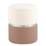 Пуф Кэрри с ящиком серебро шенилл светло-коричневый