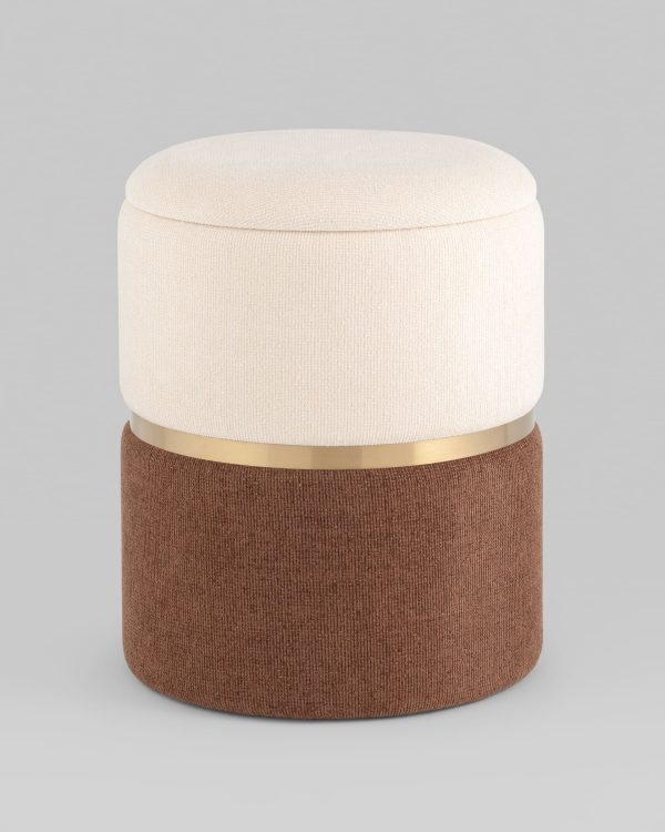Пуф Кэрри с ящиком шенилл коричневый — изображение 2