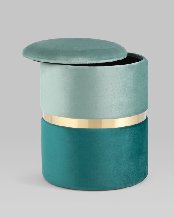 Пуф Кэрри с ящиком велюр бирюзовый — изображение 3