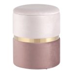 Пуф Кэрри с ящиком велюр розовый