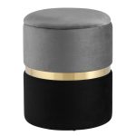 Пуф Кэрри с ящиком велюр серо-черный