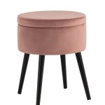 Пуф Клайс с ящиком велюр пыльно-розовый