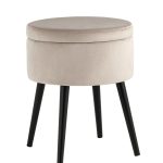 Пуф Клайс с ящиком велюр серо-бежевый