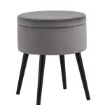 Пуф Клайс с ящиком велюр серый