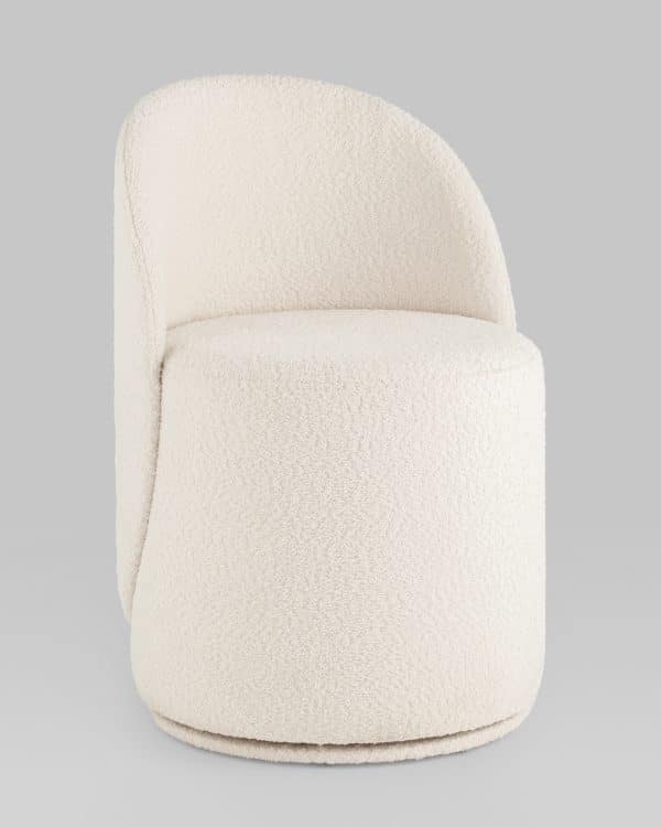 Пуф Loreen вращающийся букле белый — изображение 2