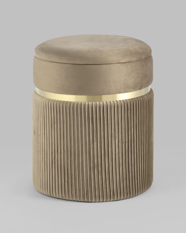 Пуф Миранда с ящиком велюр бежевый — изображение 2