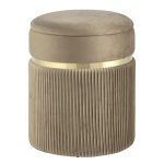 Пуф Миранда с ящиком велюр бежевый