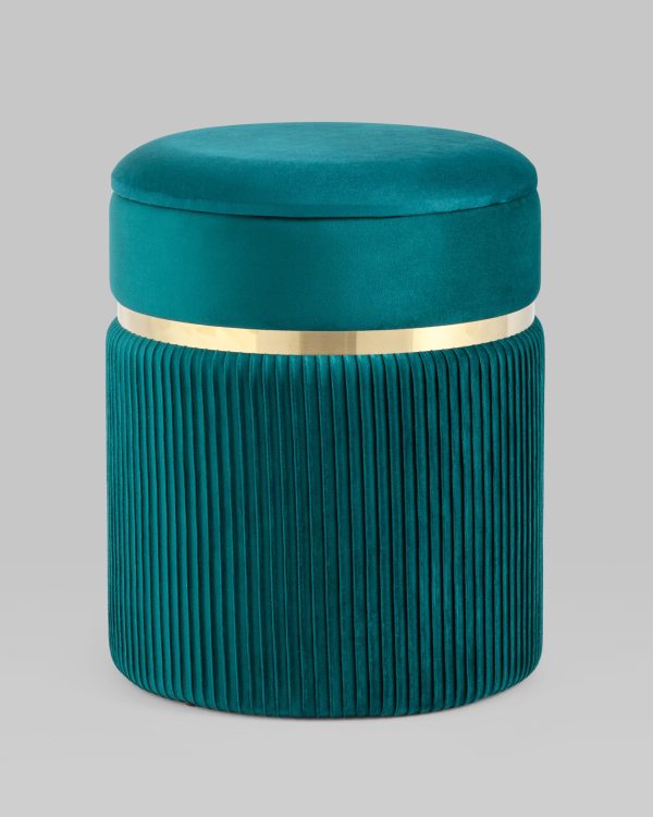 Пуф Миранда с ящиком велюр бирюзовый — изображение 2