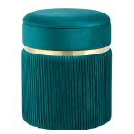 Пуф Миранда с ящиком велюр бирюзовый