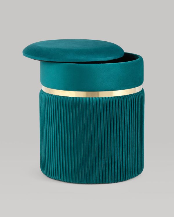 Пуф Миранда с ящиком велюр бирюзовый — изображение 3