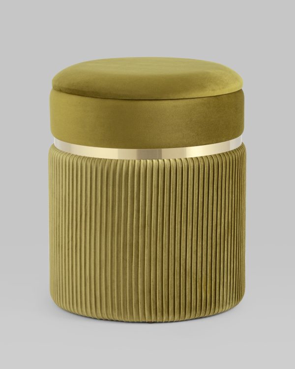 Пуф Миранда с ящиком велюр оливковый — изображение 2
