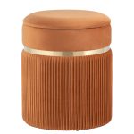 Пуф Миранда с ящиком велюр оранжевый