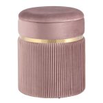 Пуф Миранда с ящиком велюр розовый